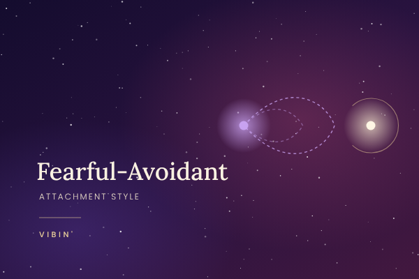 the words fearful and avoidant on a nights sky
